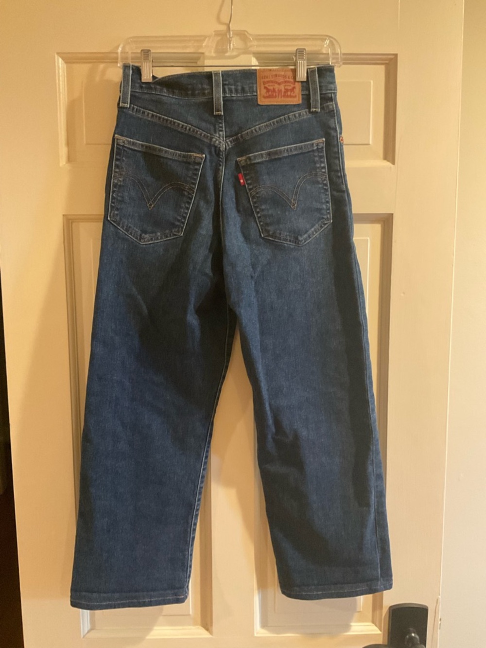 Levi’s Ribcage Straight Jeans 27 High Rise Dark Wash Button Fly